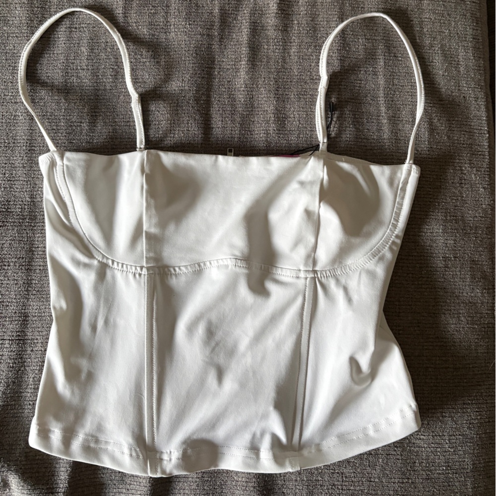 Edikted White Fitted Bustier Camisole